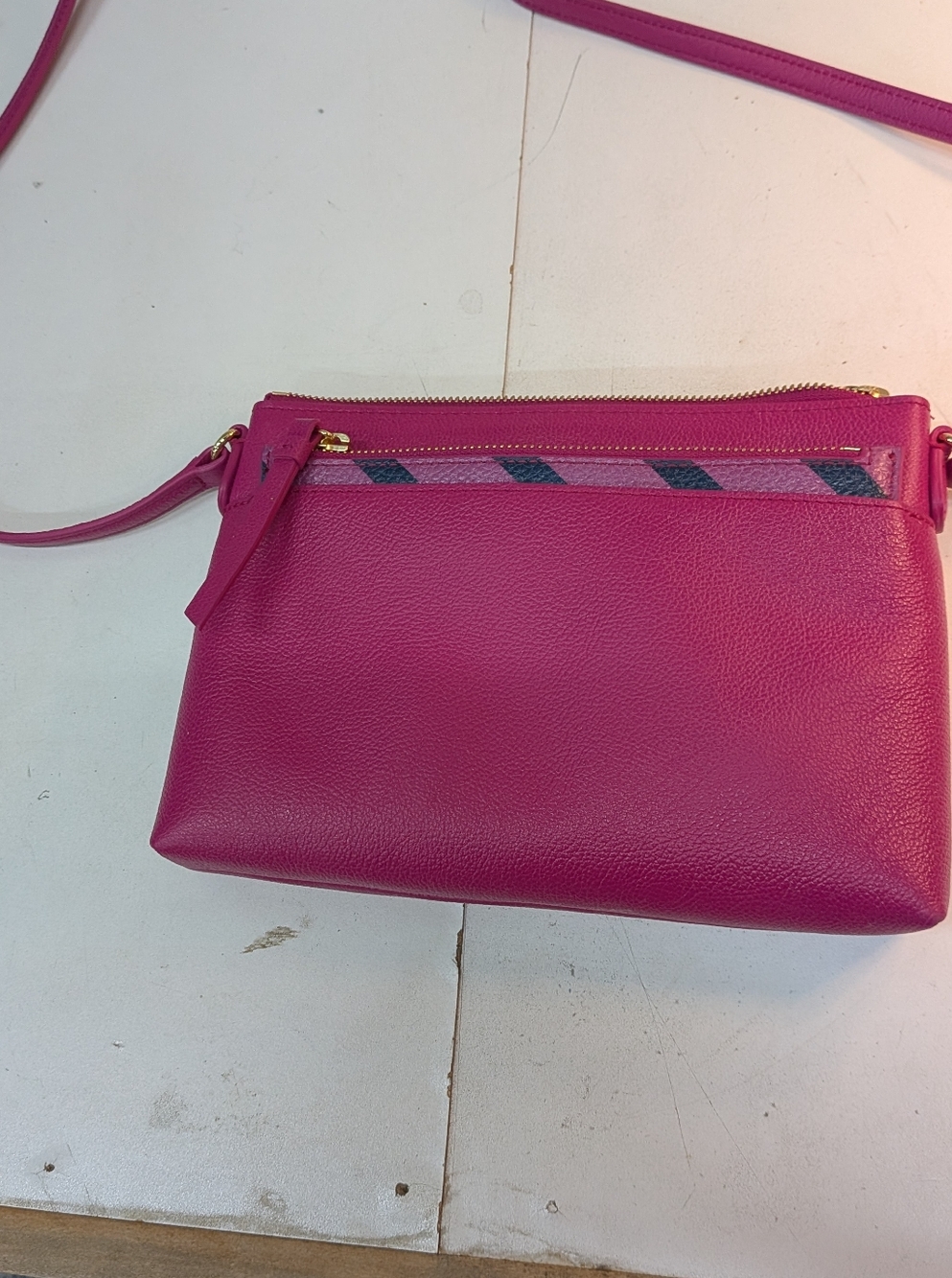 Talbots Leather Women's Crossbody Bag in Fuchsia Pink